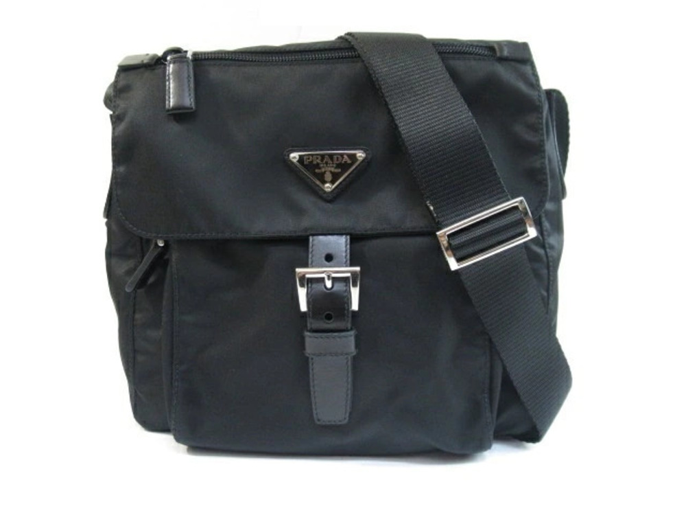 Prada bag shoulder calfskin black